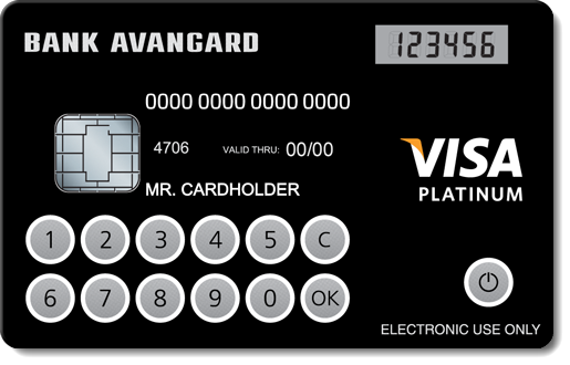 Visa Platinum с дисплеем от банка Авангард